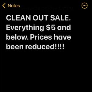 CLEAN OUT SALE